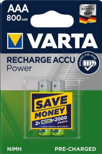 Varta Power AAA 800 mAh ceruza akku (2db/csomag)  (56703101402)